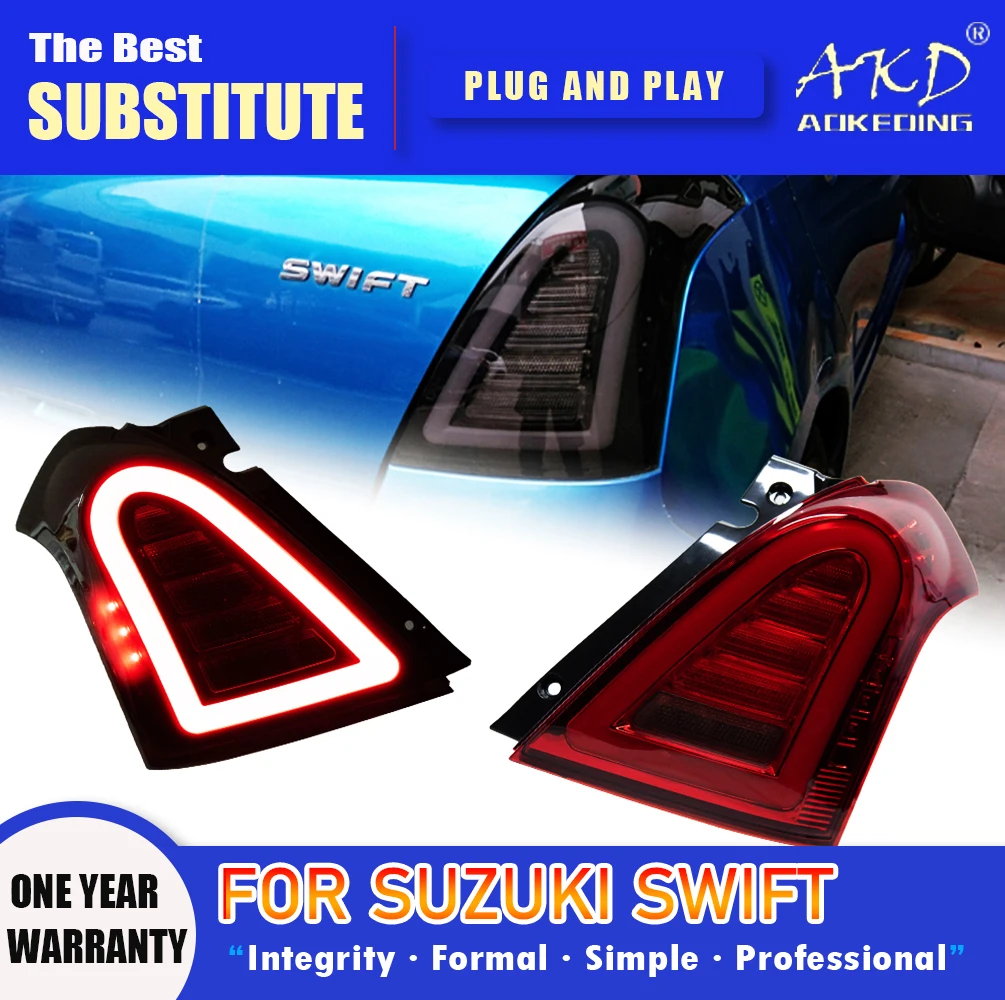 AKD Tail Lamp for Suzuki Swift LED Tail Light 2005-2016 Swift  Rear Fog Brake Turn Signal Automotive Accessories