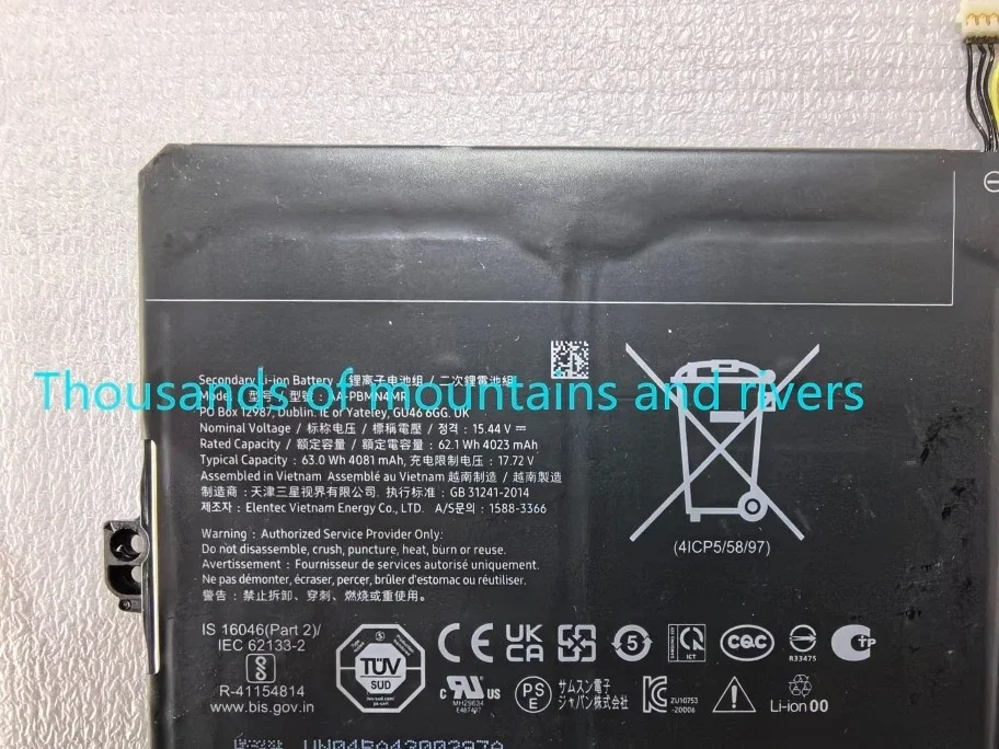 

AA-PBMN4MR 15.44V 62.1Wh Laptop Battery For Samsung Galaxy Book 2 Pro 360 13 NP930QDB NP930QED NP930XDB NP935XDB