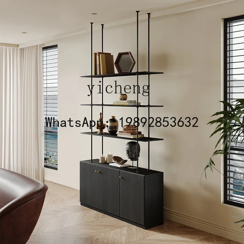X4  ceiling rack creative through roof living room partition display stand floor storage side cabinet home accessories