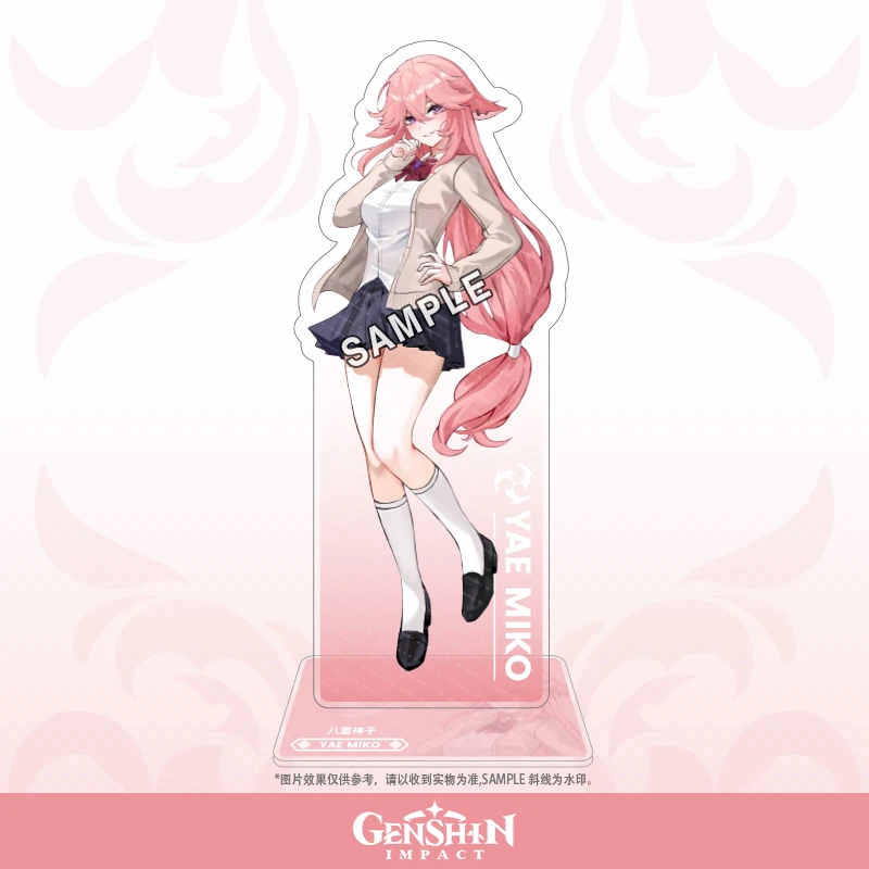 Anime Genshin Impact Furina Yae Miko Raiden Shogun Neuvillette Cosplay Acrylic Double Insert Standing Sign High Appearance Level