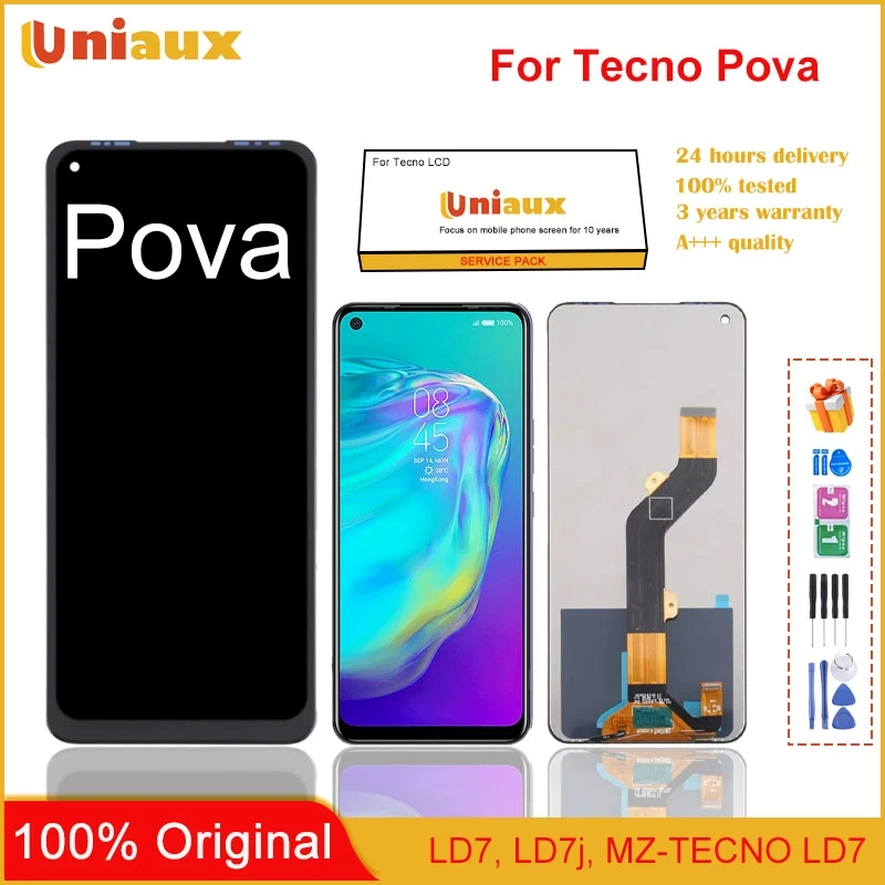 

6.8" Display For Tecno Pova LD7 LCD Display Touch Screen Digitizer Assembly New For Tecno LD7 LD7j LCD Repair Replacement Parts