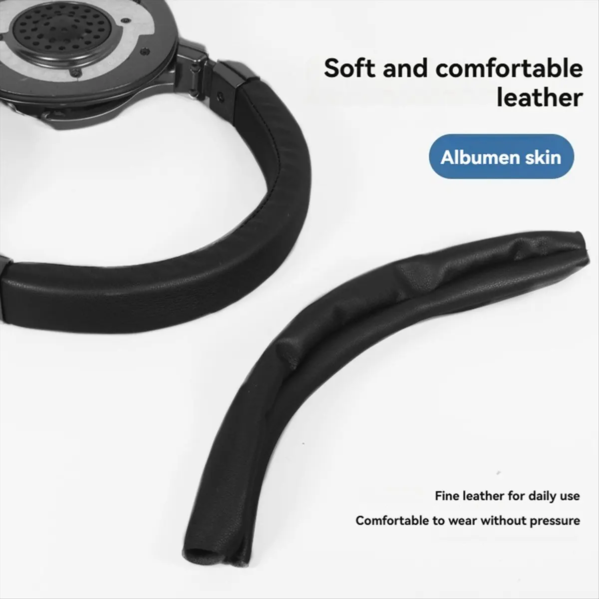 (أعلى بيع) استبدال شعاع إصلاح أغطية جلدية ل MDR-1A 1ABT 1R 1RBT سماعة حلقة يغطي حماة عقال أسود #4