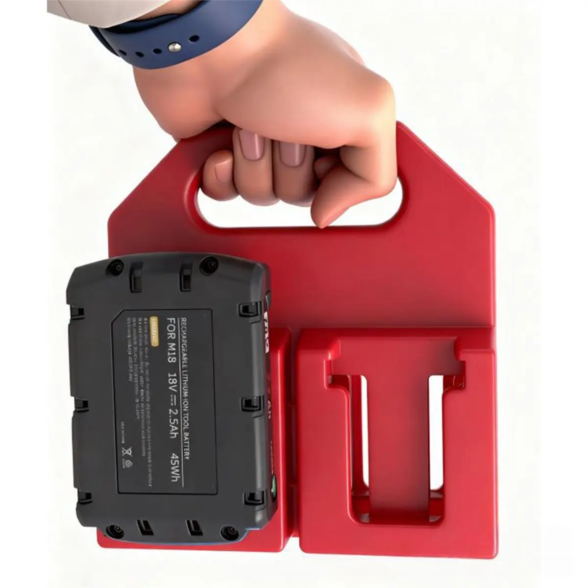 (ABDH) Battery Holder for Milwaukee M18 18V Battery Portable Storage Stand for M18 48-11-1815 for Work Van Shelf Toolbox