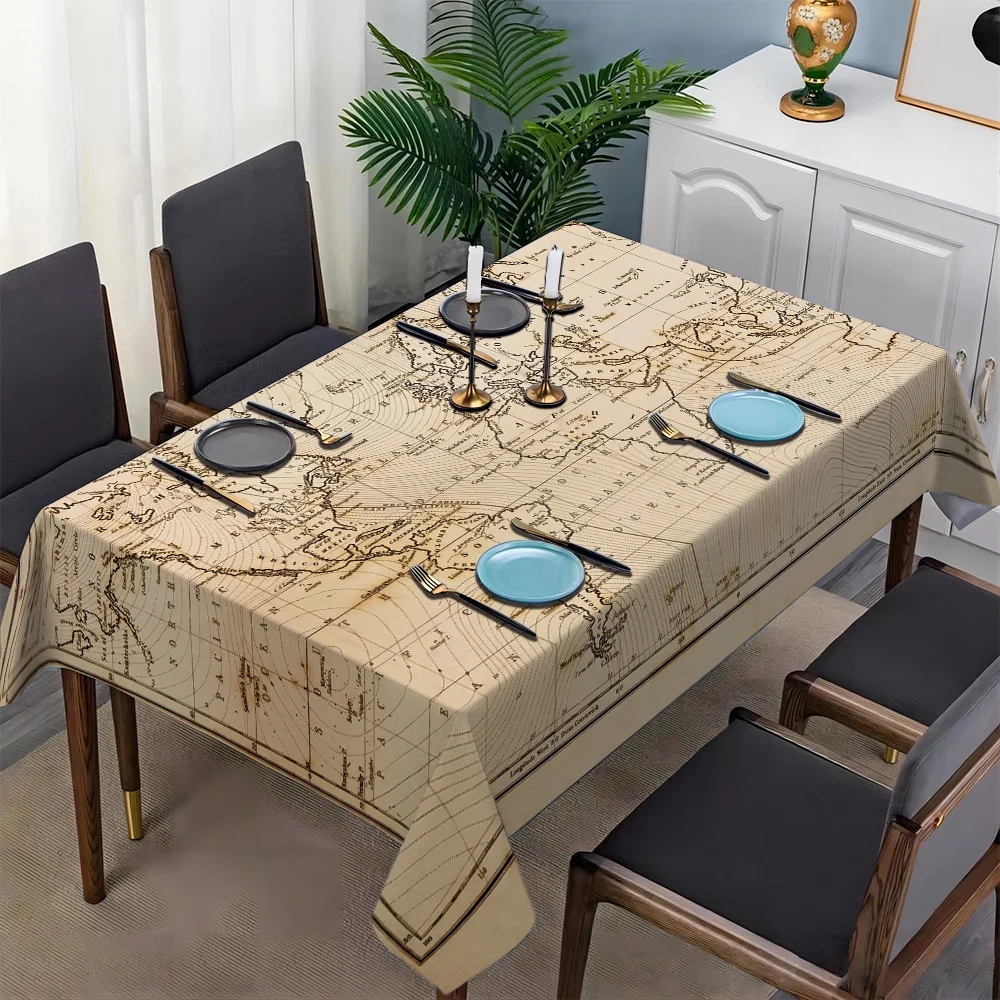 Enable JIT, 1PC, classic textured floral/animal patterns, retro printed decorative tablecloth.PMJ