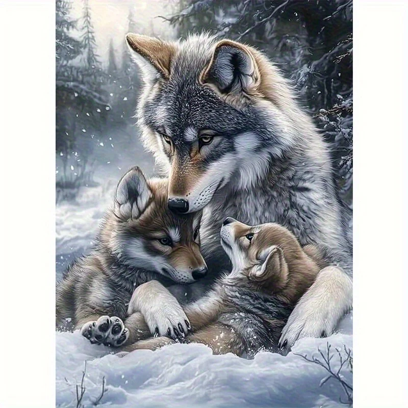 

Пазлы «Счастливая семья: Волки» 500/1000/1200/2000 элементов, развивающие игры для всей семьи, подарки для игровой комнаты и спальни