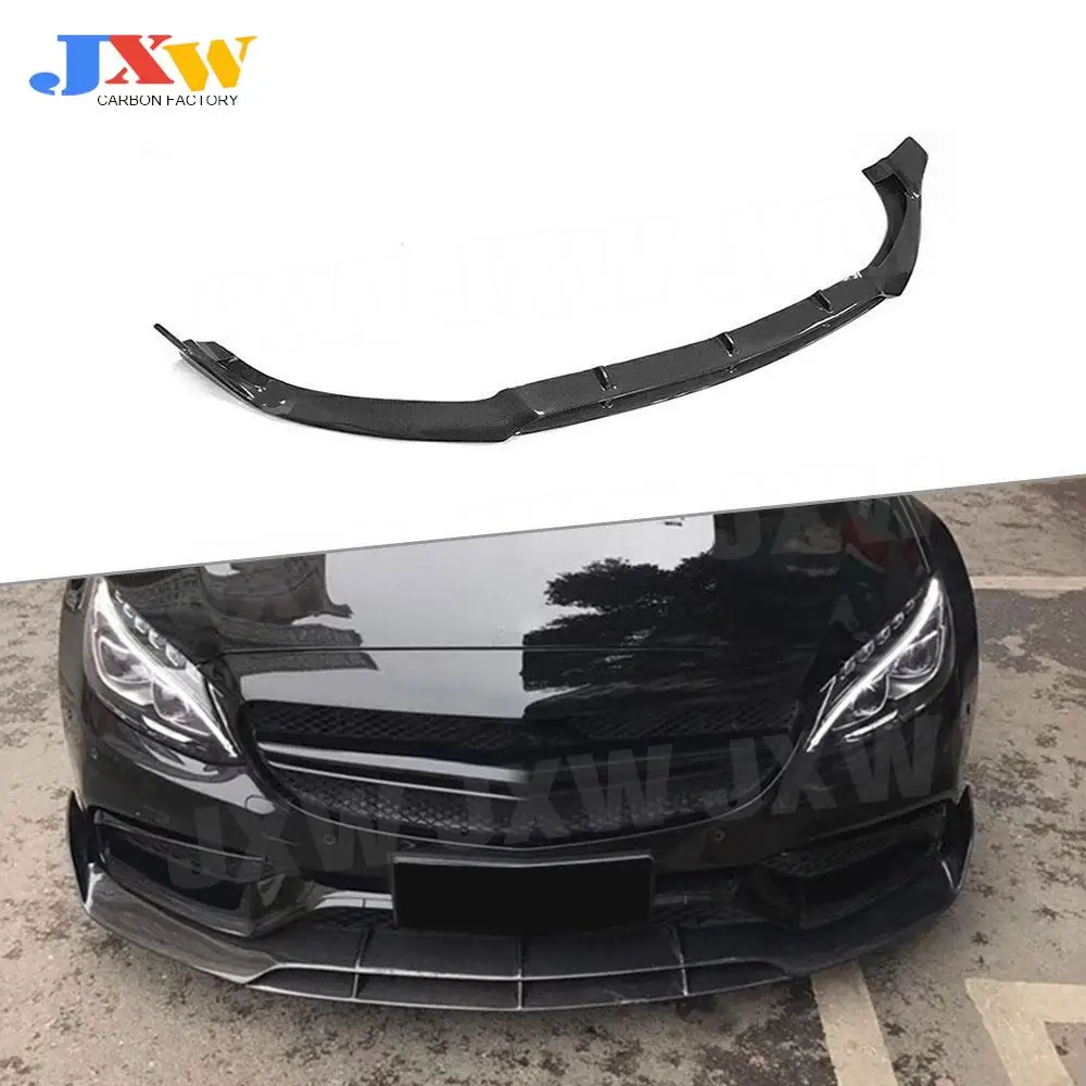 

C Class Carbon Fiber Front Bumper Lip Spoiler For Mercedes Benz W205 C63 AMG C180 C200 C260 2015 2016 2017 Splitters Car Styling