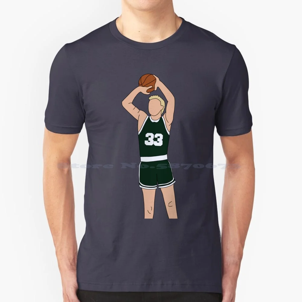 The Bird Classic T-Shirt T Shirt 100% Cotton Tee Larry Bird Larry Legend Boston 80S Lovers Three Point Signature Retro