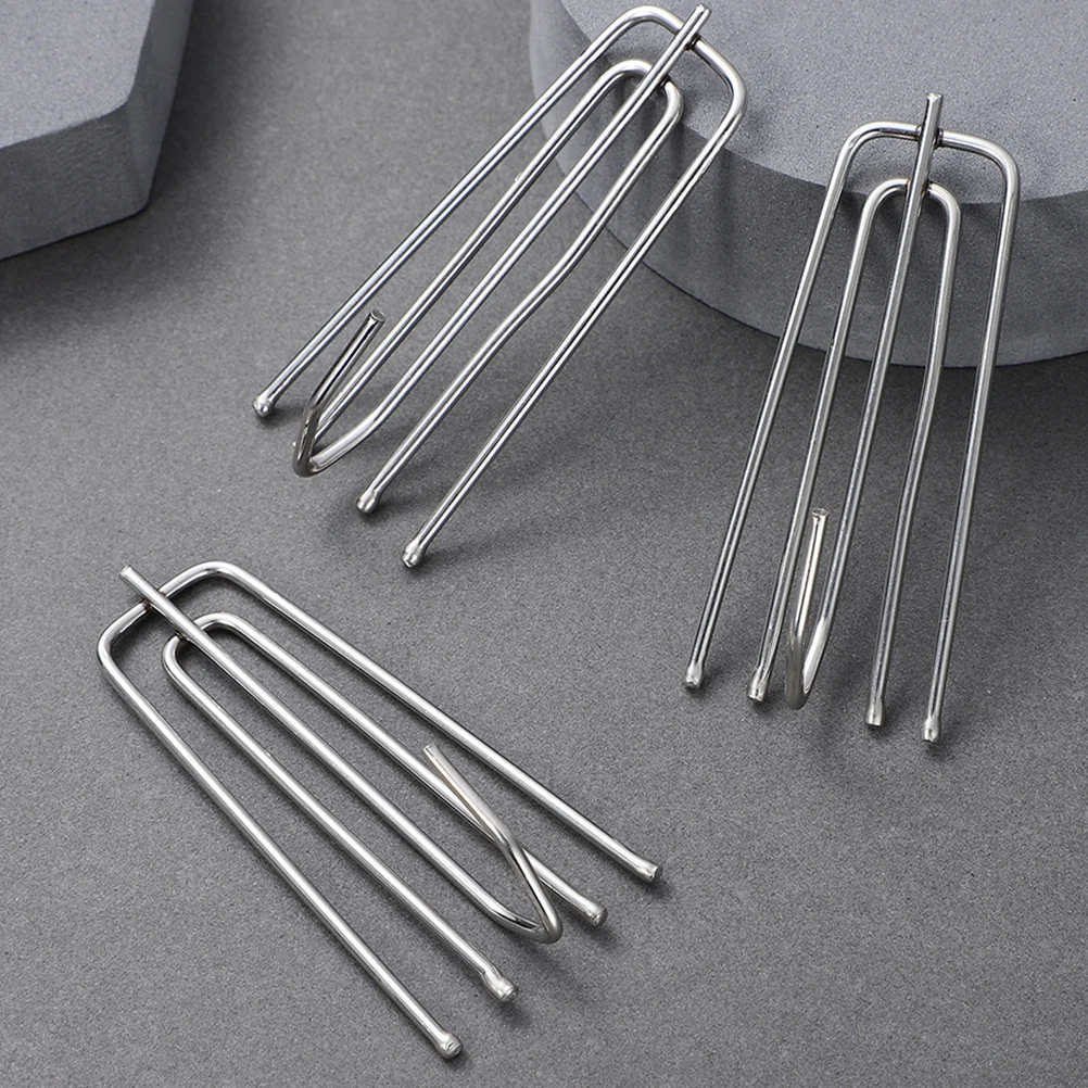 

60Pcs Four Claw Curtain Hooks Stainless Steel Heavy Duty Clips for Pleated Curtains Curtains Rods Tracks Home Decor