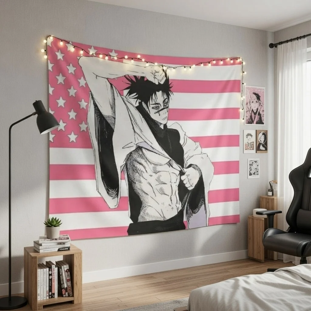 JJk Choso Art Poster Tapestry, Anime Character Wall Hanging for Bedroom Living Room Dorm Home Decor