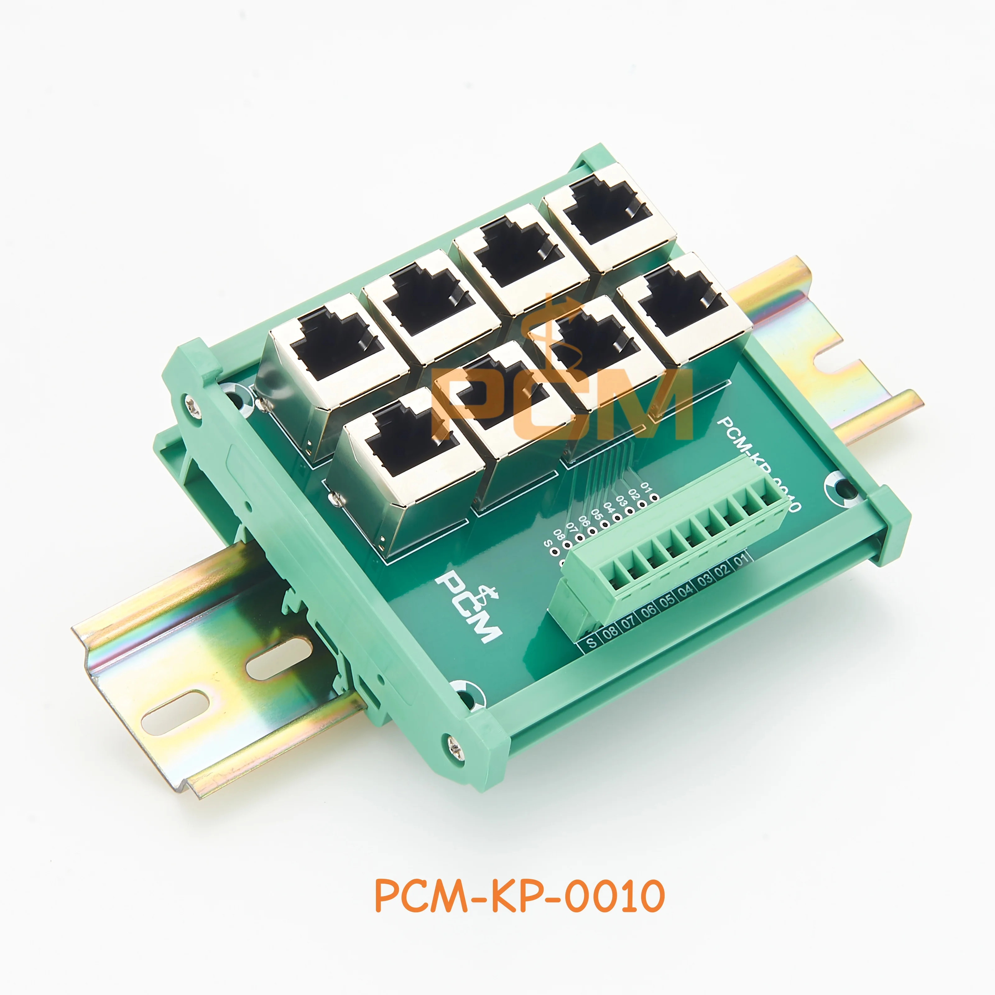 DIN Rail 8 Way RJ45 Ethernet To Screw Terminal Block Breakout Board Adapter For Industrial Network Communication Equipment