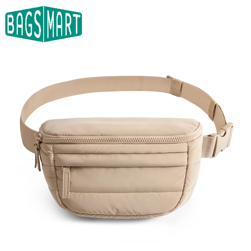 

BAGSMART поясные сумки для женщин, двухсторонняя поясная сумка на молнии с регулируемым ремешком, пышные поясные сумки для тренировок в путешествиях