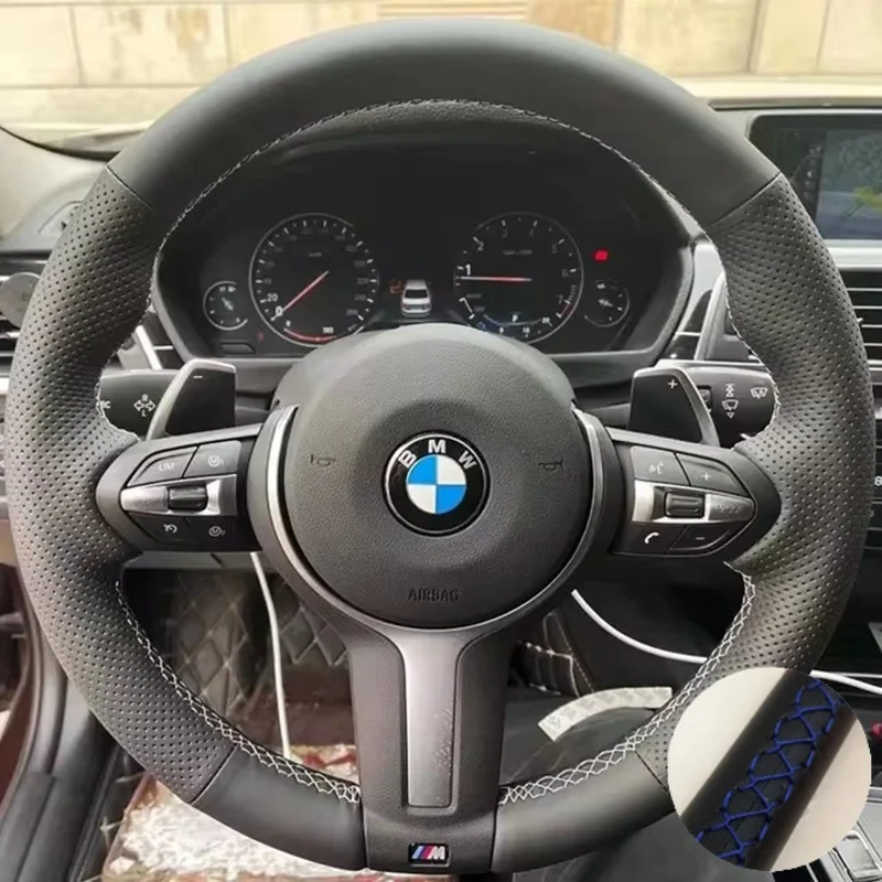 DIY Mikrofaser Leder Auto Lenkrad Abdeckung Für BMW M Sport F06 F10 F15 F16 F20 F21 F25 F30 F32gt F80 F82 X1 X3 x5