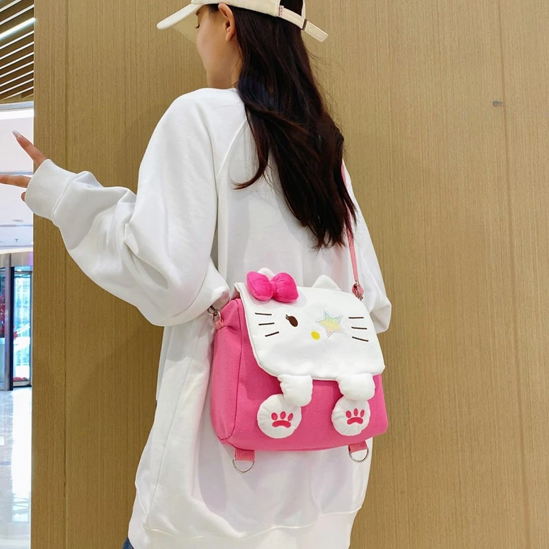 Sanrio New Hello Kitty Student Schoolbag Cute Cartoon Casual and Lightweight Large Capacity Shoulder Pad Backpack