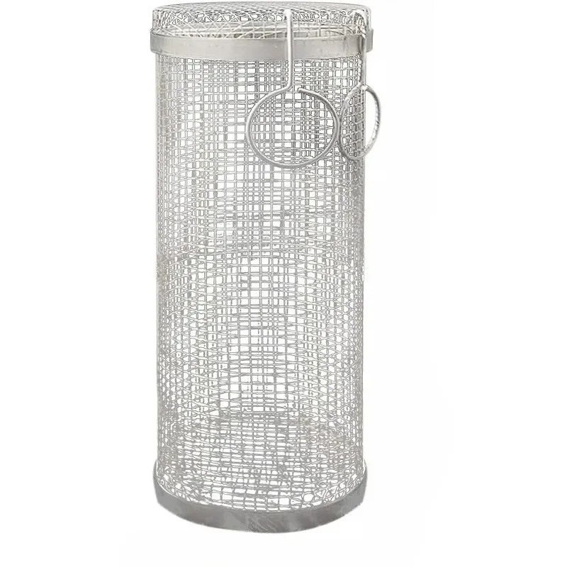 1 PCS New Outdoor Stainless Steel Barbecue Cage BBQ Cylindrical Mesh Tube Can Grill Beef, Mutton, Vegetables, Kitchen Supplies