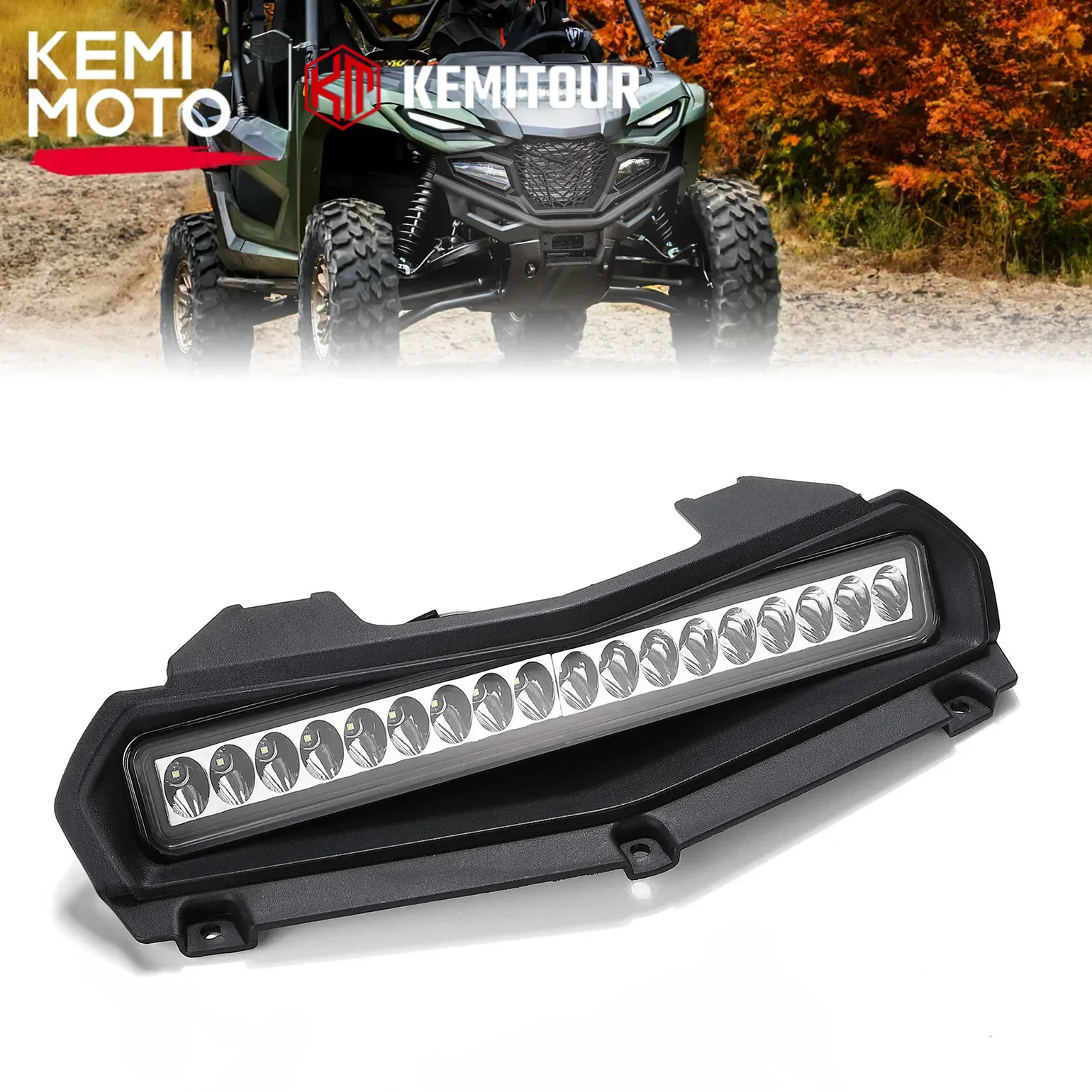 KEMIMOTO LED Hood Scoop Grill Accent Lights Compatible with Yamaha Wolverine RMAX2/ RMAX4 1000 2021-2023 Daytime Running Light