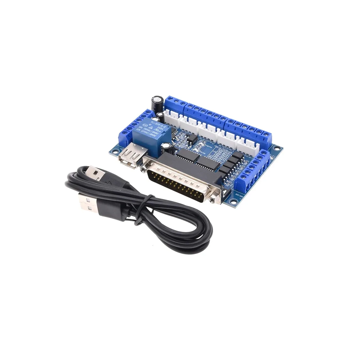 MACH3 Interface Board CNC 5 Axis With Optocoupler Adapter Stepper Motor Driver   USB Cable