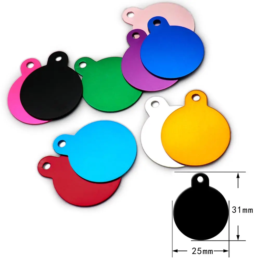 KIYUE Mélange Aléatoire 100 Pièces Étiquette ID en Aluminium 8