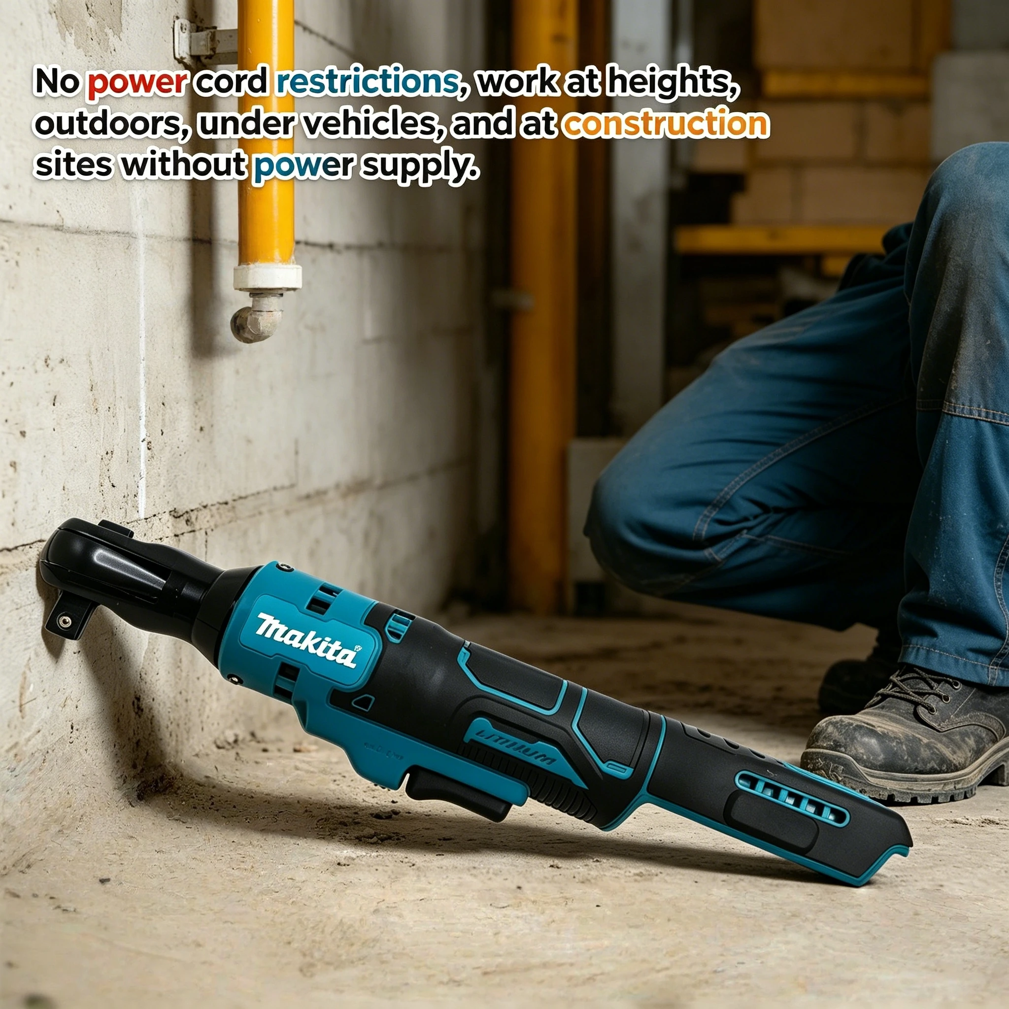 Makita Multifunction Brushless Ratchet Right Angle Wrench 18V, Cordless Variable Speed Power Wrench Driver Built-in LED