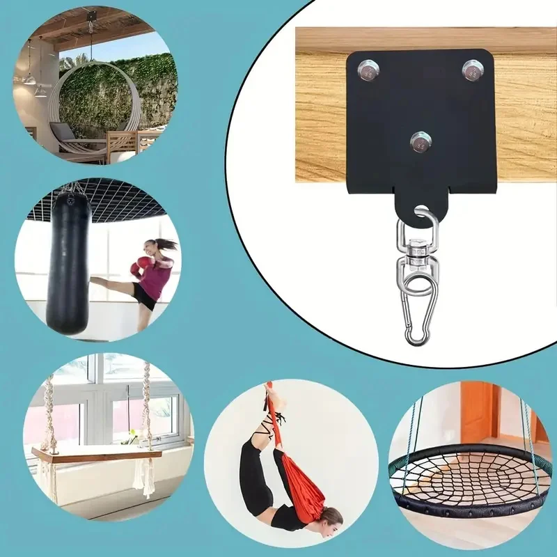 360‑Degree Rotating Wall‑Mount Punching Bag Bracket, Heavy‑Duty Punching Bag Hook for Gym, Compatible with Swing and Trapeze