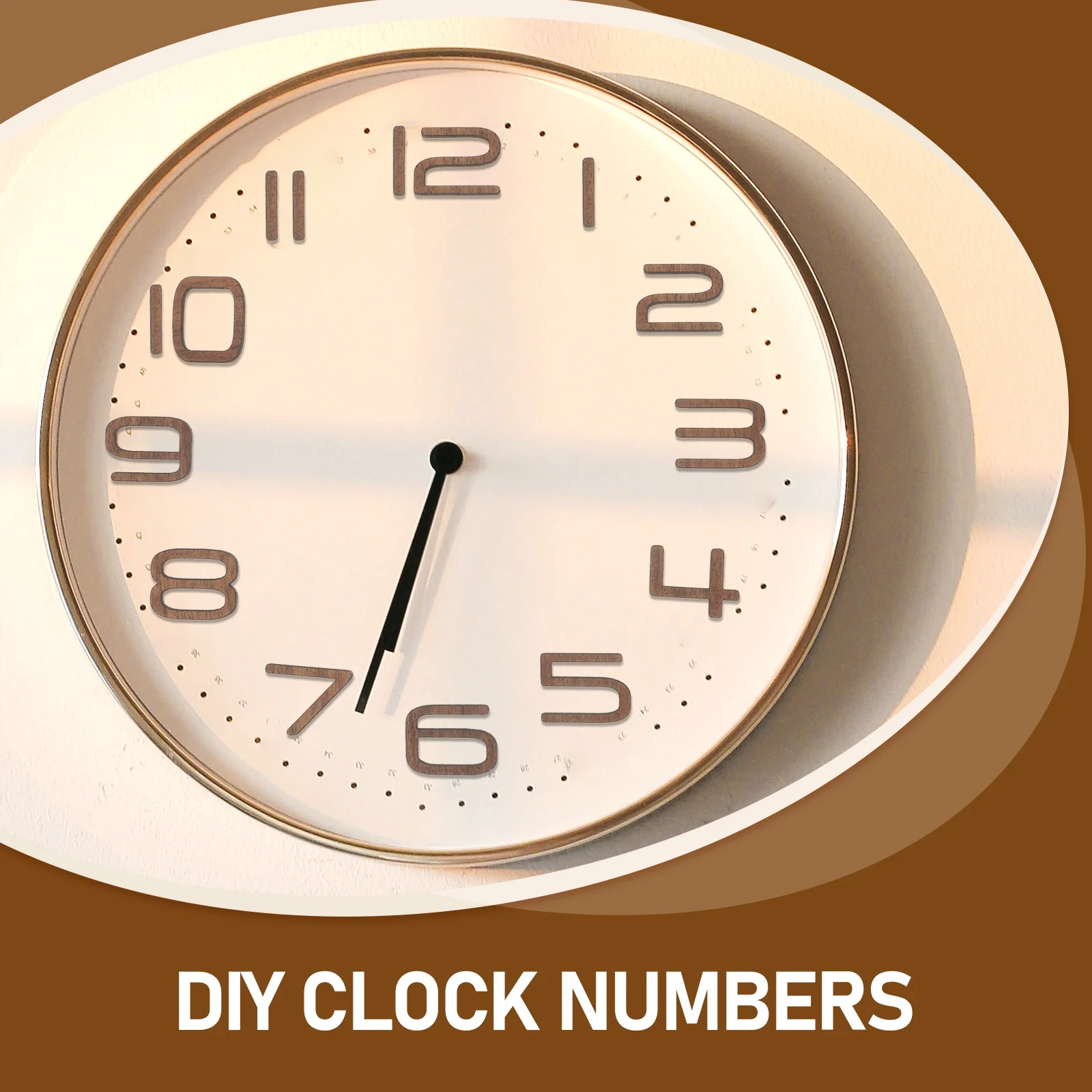 Black Walnut Accessories Wall Clock Clocks Wood Wooden Numbers for Hanging DIY Numerals