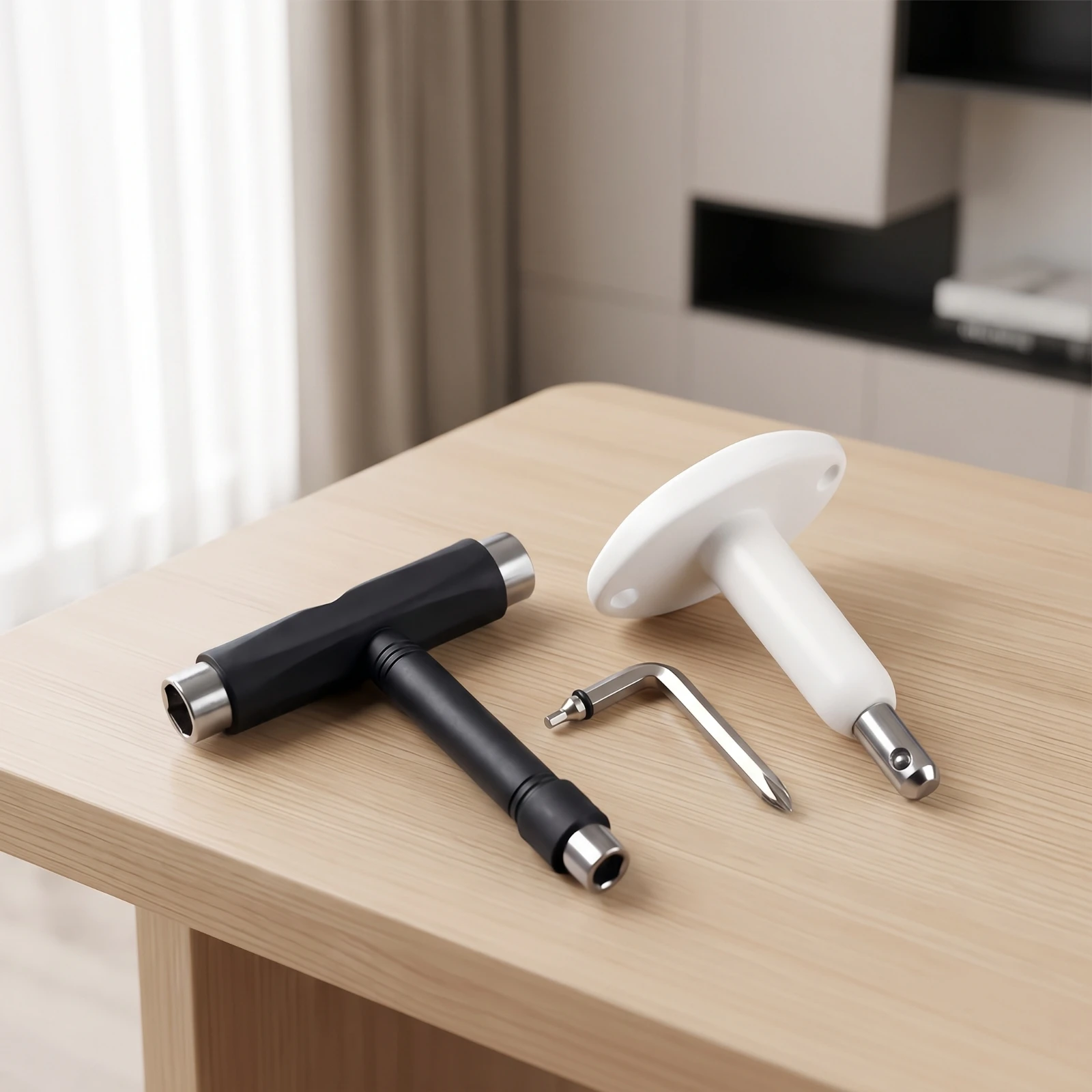 Skateboard T-Tool with Bearing Press Complete Skateboard Tool Kit Bearing Press Puller Compact T-Wrench Lightweight view 5