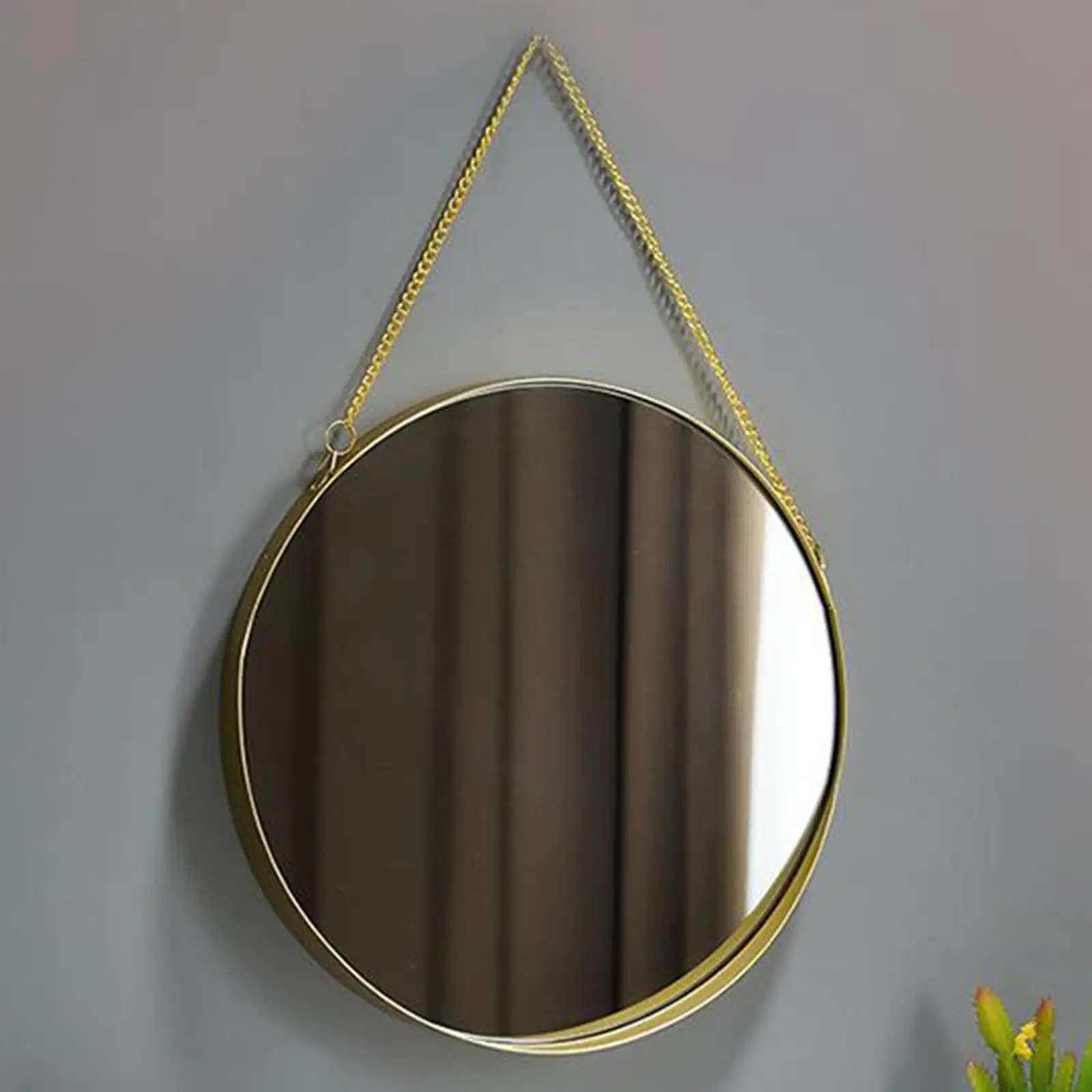 Wall mirror round wall-mounted makeup dressing room interior, gold frame