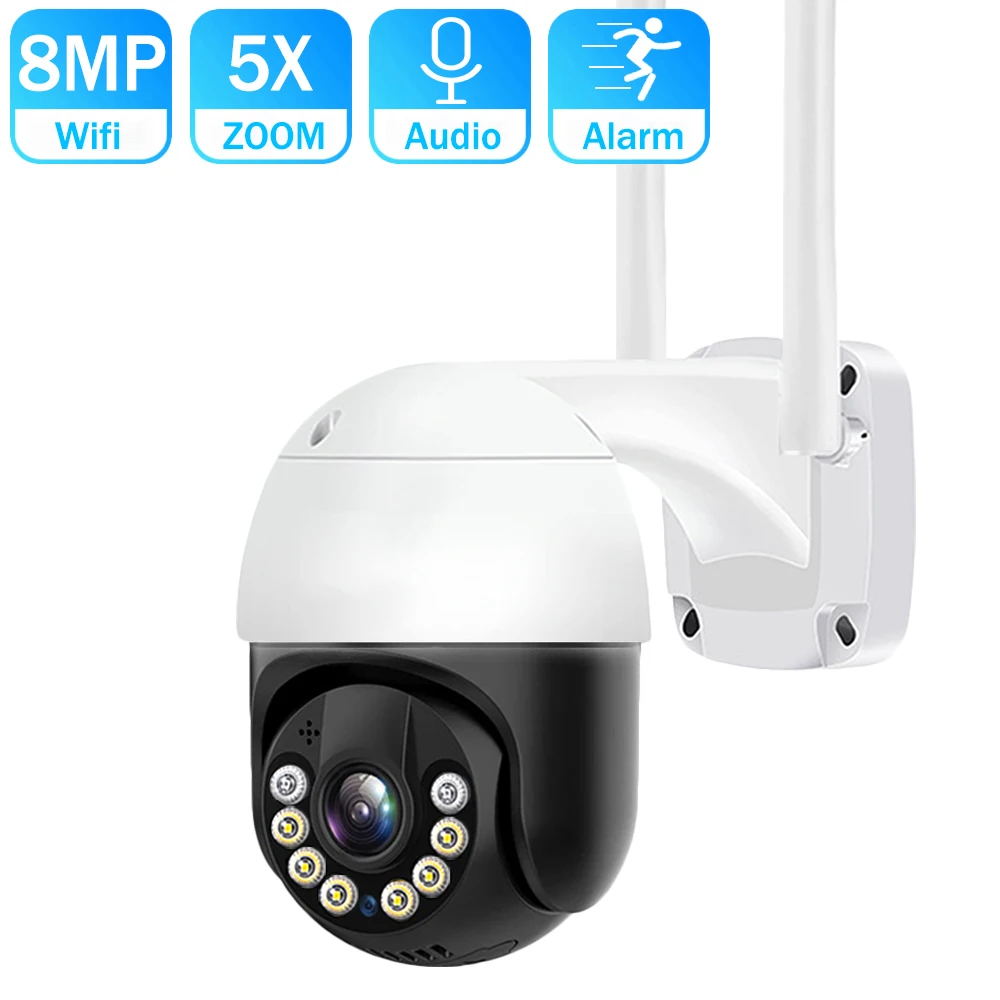 

5MP PTZ Wifi IP Camera 4X Zoom Outdoor Wireless 1080P Camera AI Human Detect H.265 P2P Audio 4K 8MP CCTV Security Camera