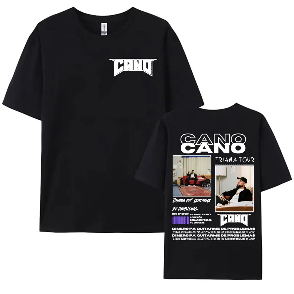 Rapper Cano Triana Tour Album 2025 Double Sided Print T-shirts Men Women Harajuku Vintage Casual Short Sleeve T Shirt Streetwear