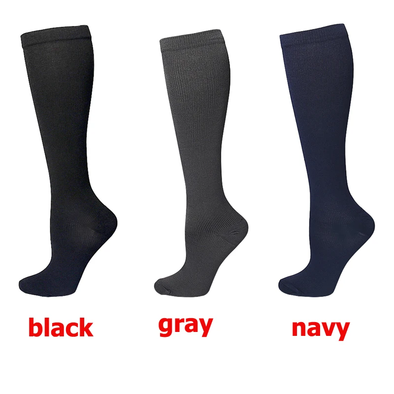 2Pairs Compression Socks Running Sports Socks Nursing 20-30mmhg for Flight Travel Pregnancy Edema Diabetes Varicose Veins Socks - view 3
