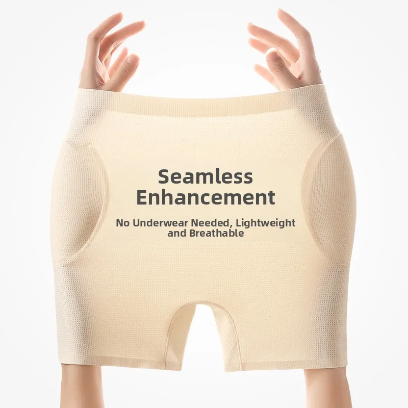 

High Waist Women's Invisible Hip Enhancing Underwear Breathable Seamless Safety Pants Innerwear Fake Hips Triangular Shorts