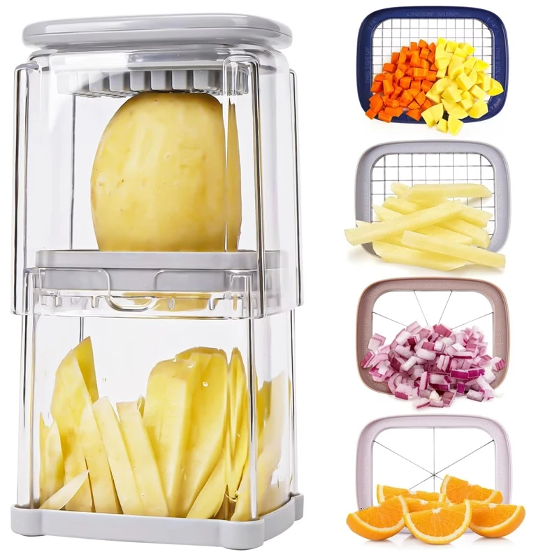 

Multi-Functional Kitchen Press-Style Vegetable Slicer Apple & Tomato Slicer & Cutter French Fry Cutter