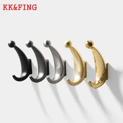 KK&FING New Light Luxury Gold Wall Hanging Single Clothes Hook Zinc Alloy Bedroom Living Coat Robe Hook Key Hook Hanger Hardware