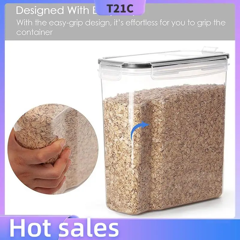 

T21C 12Pcs Cereal Storage Container Set, PP Airtight Food Storage Containers 2.5L For Cereal, Snacks And Sugar