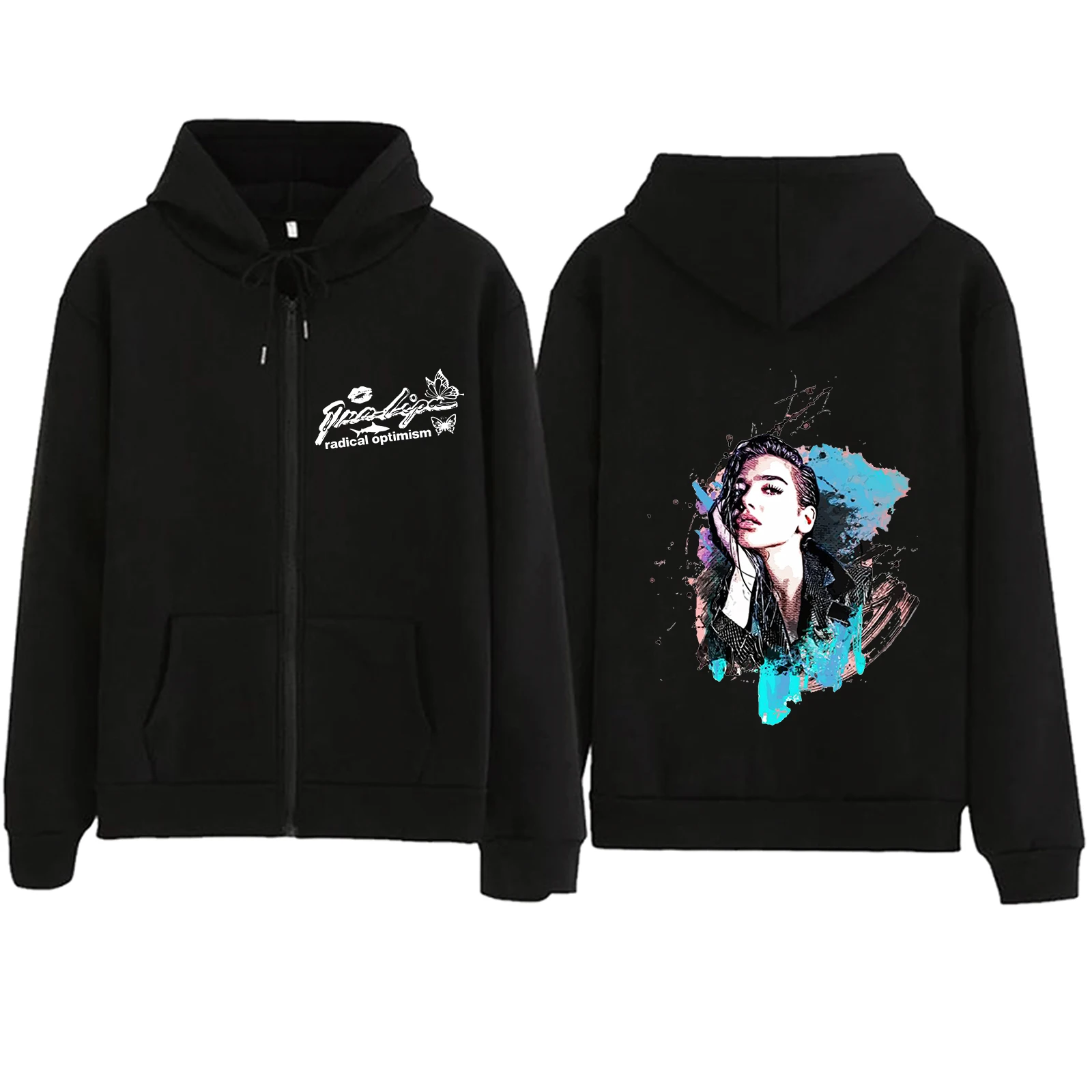 

Dua-Lipa 2024 New Album Zipper Hoodie Harajuku Pullover Tops Sweatshirt Streetwear Fans Gift