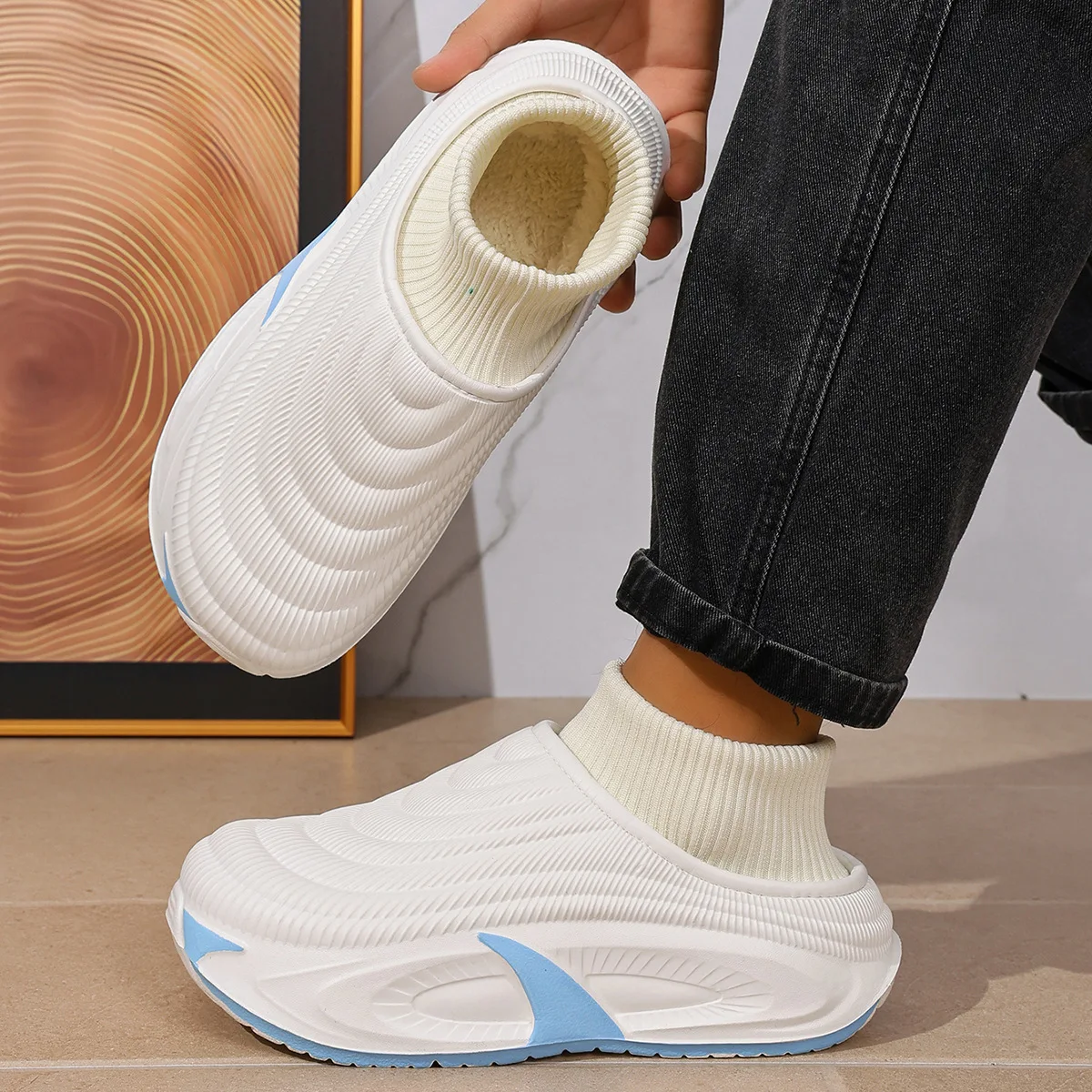 2026 New 5.0 EVA Autumn and Winter Men's Outerwear Warmth, Stepping on Poop Feeling, Couple's Headband, Dragging Women