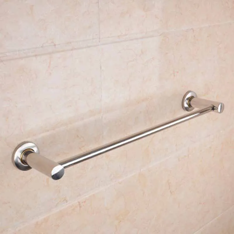 Rail Towel rack Wall Mounted Shelf Stainless Steel Storage Bathroom Chrome Hanger Holder Organizer Bar  Rail Towel