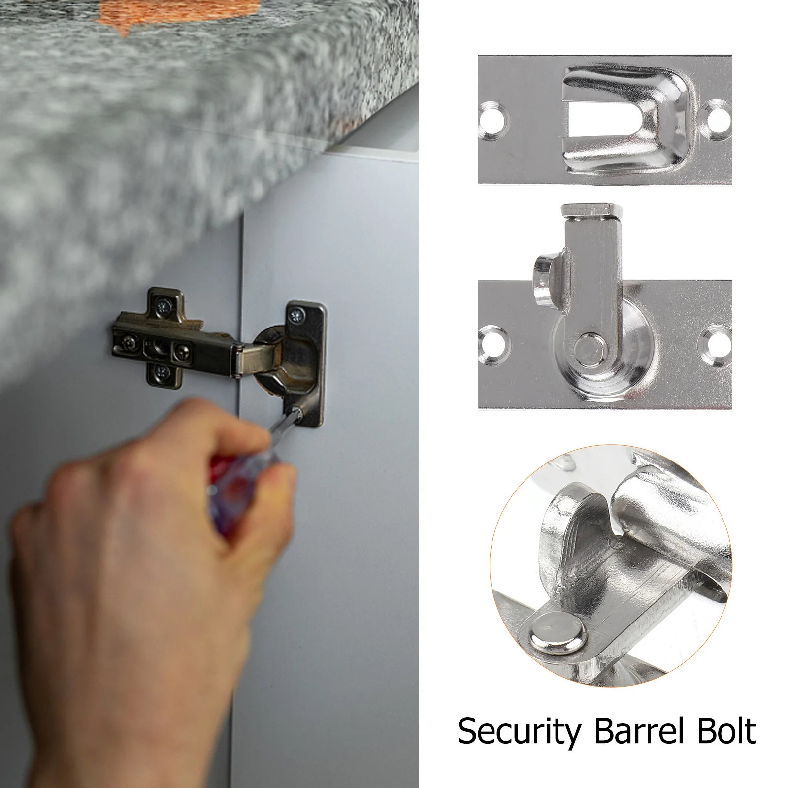 

90 Degree Solid Stainless Steel Door Latch Bolt 304 Lock Sliding Door Right Angle Buckle Black Durable Sturdy Anti Theft Indoor