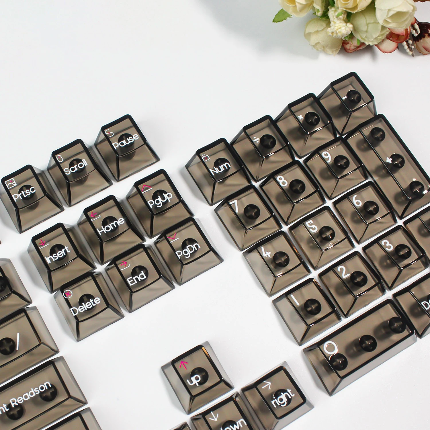Crystal Transparent Russian Keycaps Cherry Profile Backlit RGB Keycap For Mechanical Gaming Keyboard ISO Enter PC Key Caps DIY