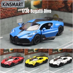 KiNSMART Toy Car Model 1/38 Bugatti Divo Hyper Sports Racing Alloy Diecast Miniature Vehicle Collection Gift For Children Boy