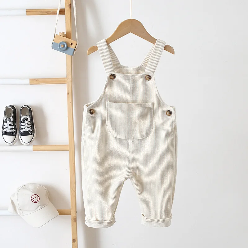 MILANCEL Baby Overalls Corduroy Jumpsuits Front Pocket Boys Pants 0-3 Y Kids Clothes