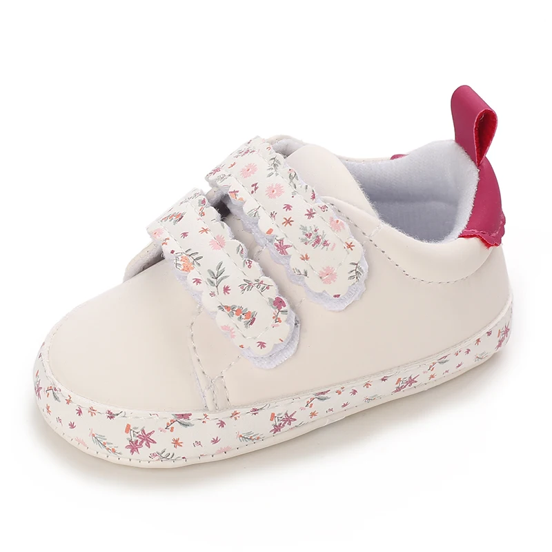 Weiße Prinzessinnenschuhe mit Blumenmuster, lässige Lauflernschuhe für Babys und Kleinkinder von 0-18 Monaten – Detail 10