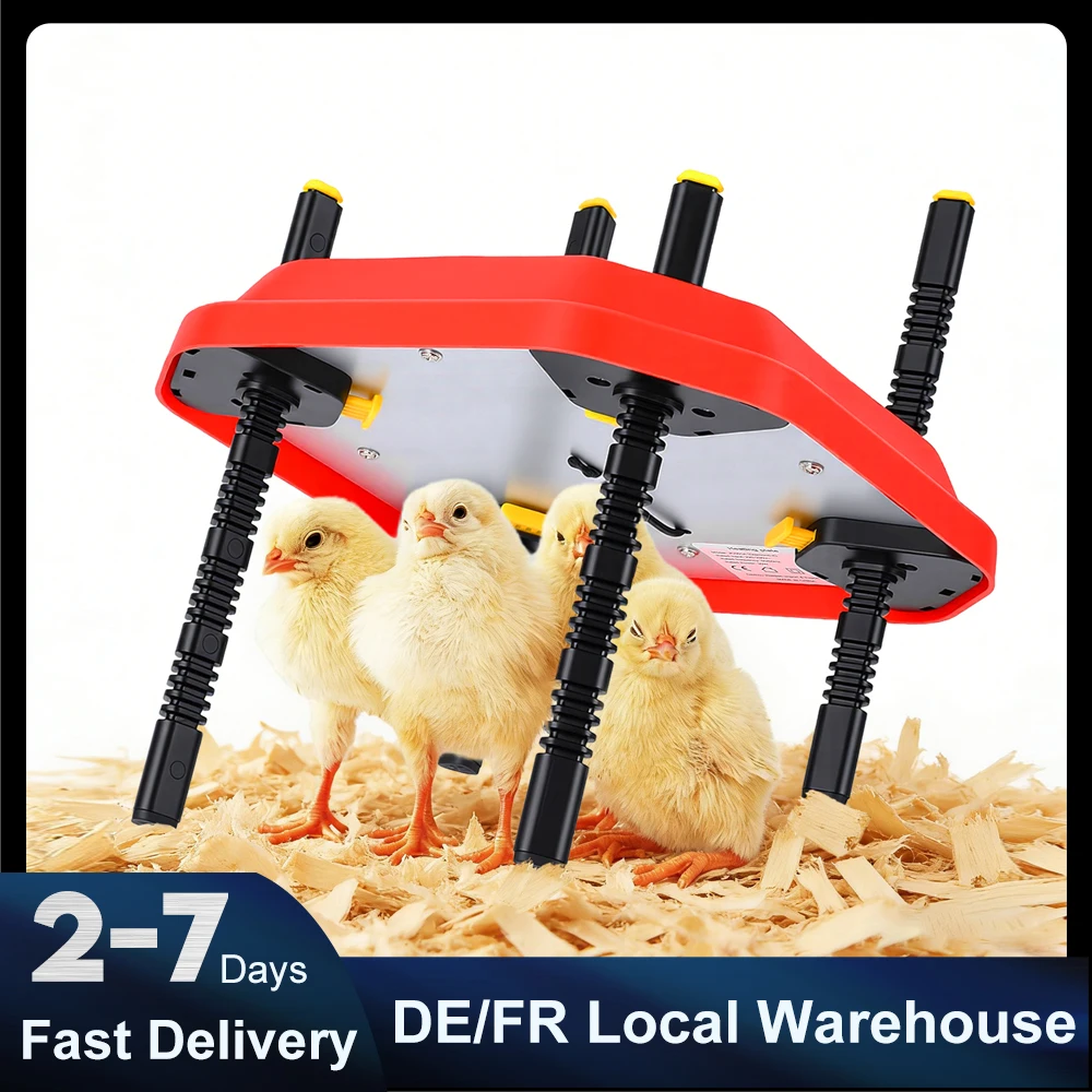 Plaque chauffante pour poulailler à poussins 30W à température constante 10 ° C~70 ° Chauffe-poussins réglable en température/hauteur/angle pour poussins et canetons