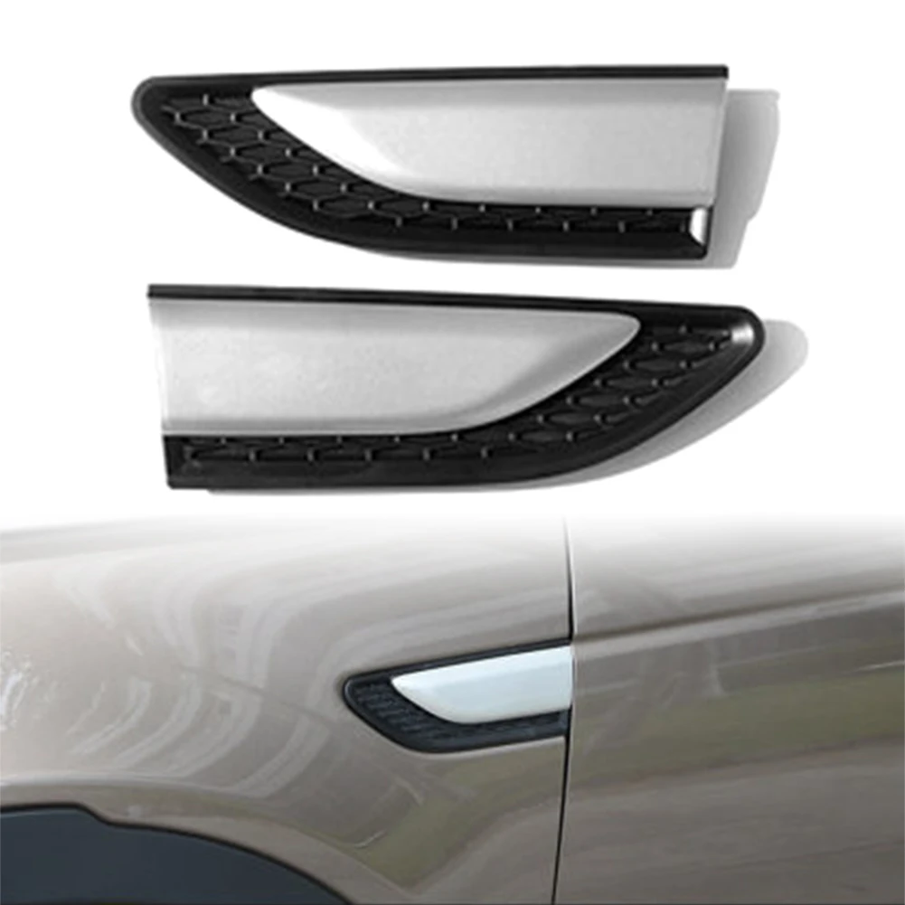 1Pair Car Front Side Fender Grille Vent Duct Louver Decoration For Land Rover Discovery Sport 2015 2016 2017 2018 2019 2020 2021