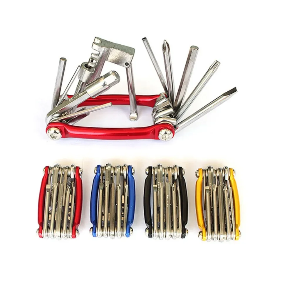 11 in 1 Bicycle Repair Tool Kit Mountain Bike Wrench Screwdriver Chain Hex Spoke Multifunction Bicycle Repair Set Cycling Tool