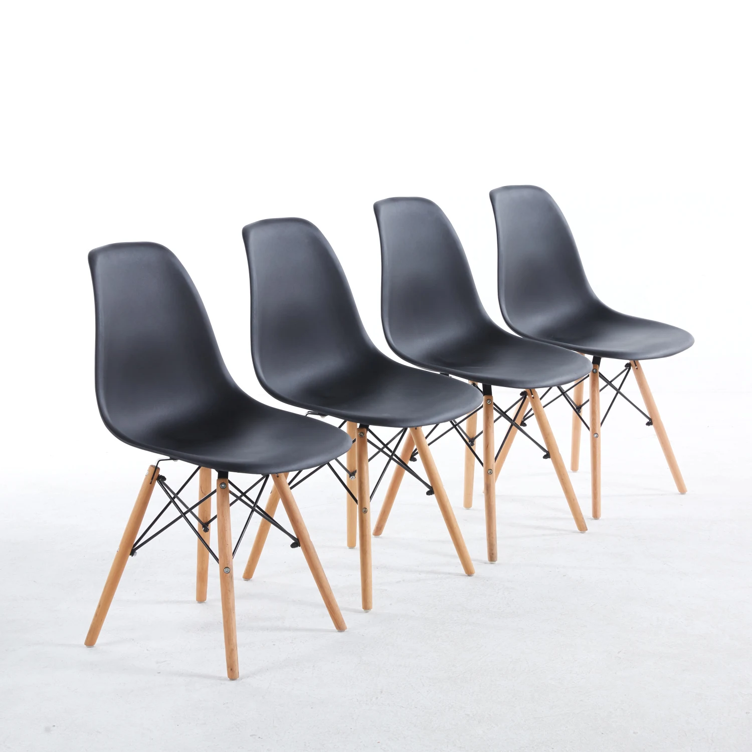 

BLACK chair,set of 4,KD leg,plastic seat