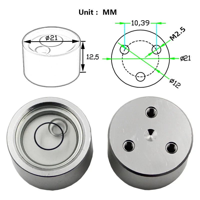 Circular Bullseye Spirit Level Bubble for BOIF DZS3-1 Diameter 21mm 1PCS