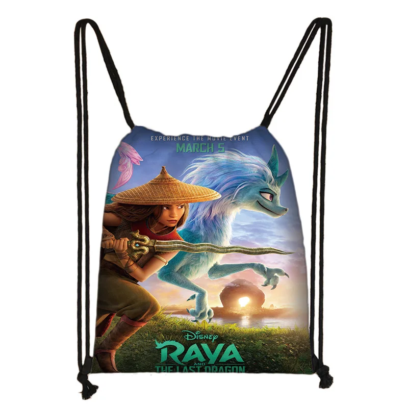 

Disney Raya and The Last Dragon Daily Casual Bag Boy Girl Knapsack Drawstring Bags Storage Bag Shopping Beach Bags