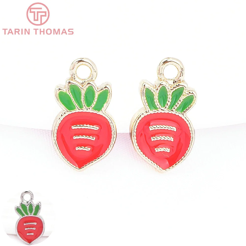 

(8059) 6PCS 7.5x13.5MM 24K Gold Color Brass Radish Shaped Oil Drop Pendants High Quality DIY Jewelry Making Findings Accessories