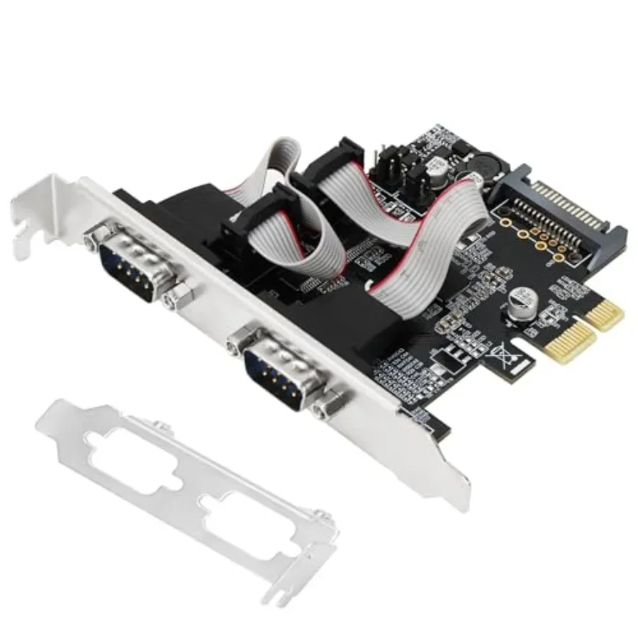 

Dual Port PCI Express RS-232 DB9 Serial Port Card for Windows XP Vista 7 8.x 10 11 32/64bit and Linux PCs PCIE 2X DB9 Card