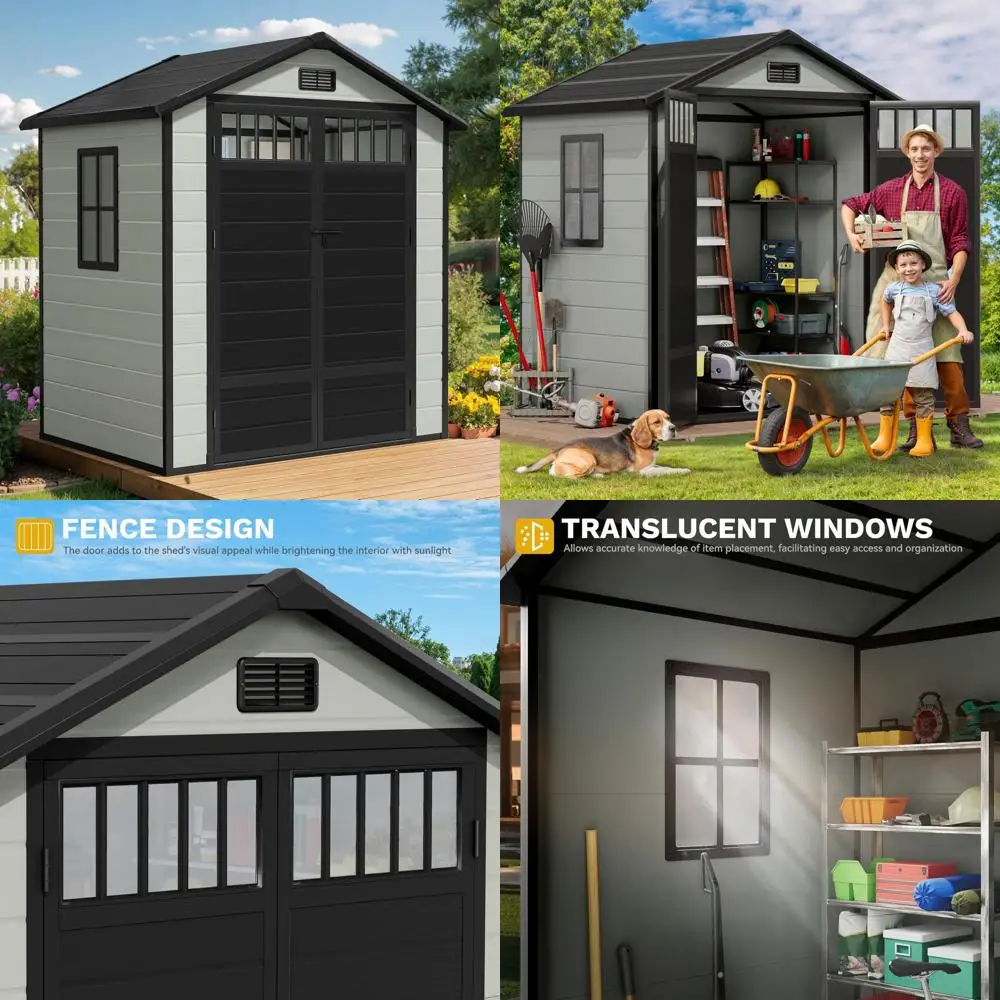 

Всепогодный сине-серый пластиковый навес для хранения на открытом воздухе с окнами, наклонной крышей и приподнятым полом (6x4)